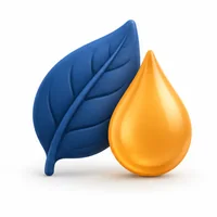 Leaf with a drop of oil